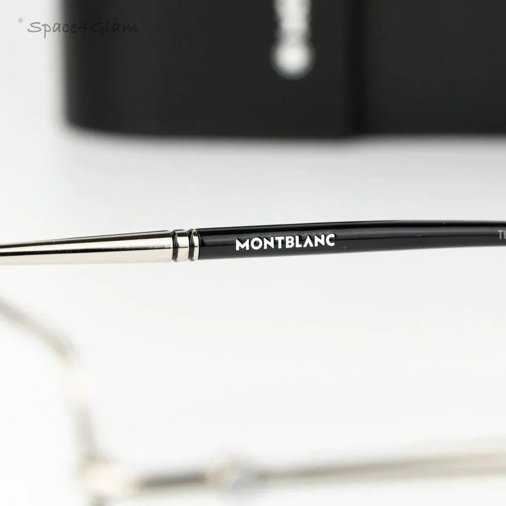 Montblanc Women Eyeglasses Silver Demo Rectangle MB0072O 004 NEW AUTHENTIC